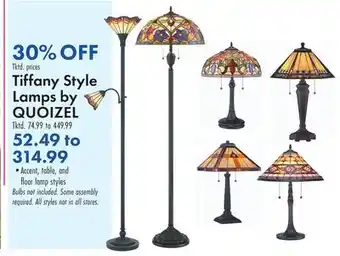Boscov's Tiffany style lamps by quoizel offer