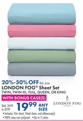Boscov's London fog sheet set offer