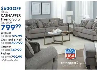 Boscov's Catnapper fresno sofa offer