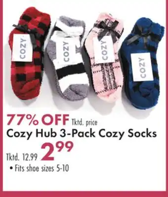 Boscov's Cozy hub 3-pack cozy socks offer