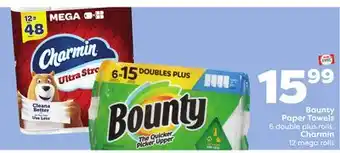 Weis Markets Bounty paper towels 6 double plus rolls charmin 12 mega rolls offer