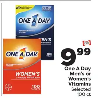 Weis Markets One a day men's or women's vitamins offer