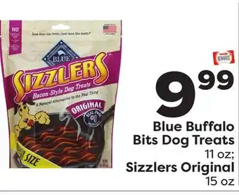 Weis Markets Blue buffalo bits dog treats 11 oz sizzlers original 15 oz offer