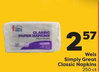 Weis Markets Weis simply great classic napkins offer