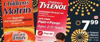 Weis Markets Children's tylenol or motrin offer