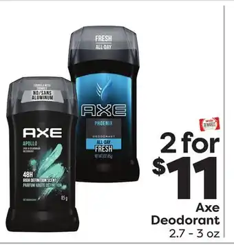 Weis Markets Axe deodorant offer