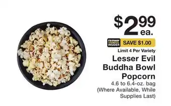 Fairway Store Market Lesser evil buddha bowl popcorn offer