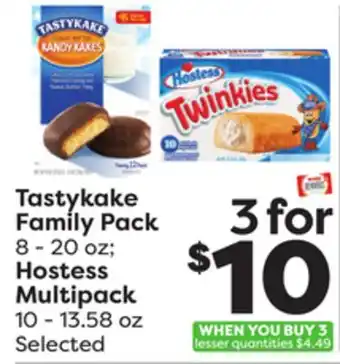 Weis Markets Tastykake family pack 8-20 oz hostess multipack 10-13.58 oz offer