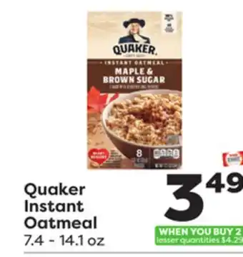 Weis Markets Quaker instant oatmeal offer