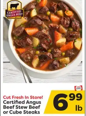Weis Markets Certified angus beef stew beef or cube steaks offer