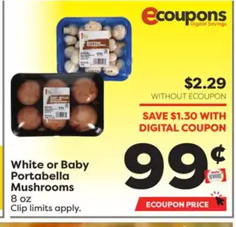 Weis Markets White or baby portabella mushrooms offer