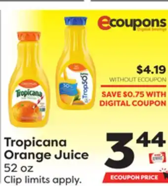 Weis Markets Tropicana orange juice offer