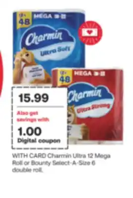 CVS Charmin ultra 12 mega roll or bounty select-a-size 6 double roll offer
