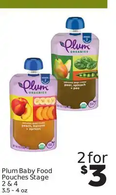 Weis Markets Plum baby food pouches stage 2&4 offer