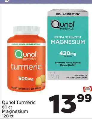 Weis Markets Qunol turmeric 60 ct magnesium 120 ct offer