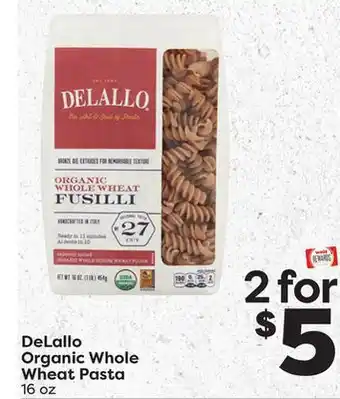 Weis Markets Delallo organic whole wheat pasta offer
