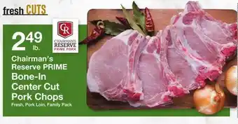 The Fresh Grocer Prime bone-in center cut pork chops offer