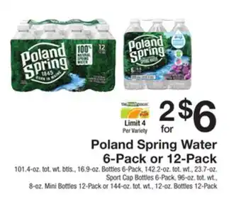 The Fresh Grocer Water 6-pack or 12-pack 101.4-oz. tot. wt. btls., 16.9-oz. bottles 6-pack, 142.2-oz. tot. wt., 23.7-oz. sport cap bottles 6-p offer