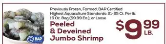 DeCicco & Sons Peeled & deveined jumbo shrimp offer