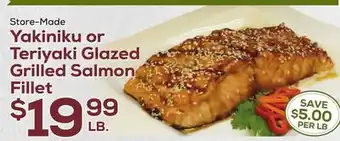 DeCicco & Sons Yakiniku or teriyaki glazed grilled salmon fillet offer