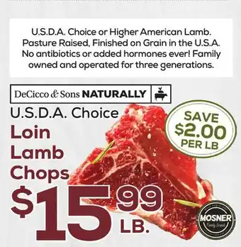 DeCicco & Sons Loin lamb chops offer
