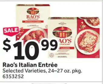 Stop&Shop Rao's italian entrée offer