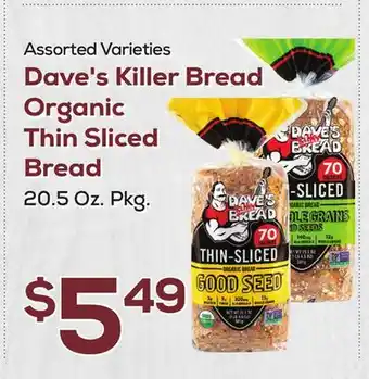 DeCicco & Sons Dave's killer bread organic thin sliced bread offer