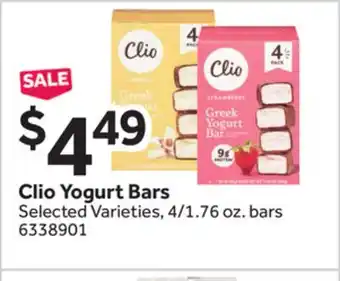 Stop&Shop Clio yogurt bars offer