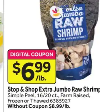 Stop&Shop Stop & shop extra jumbo raw shrimp offer