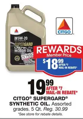 Blain's Farm & Fleet Citgo supergard synthetic oil offer