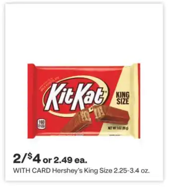 CVS Hershey's king size 2.25-3.4 oz offer