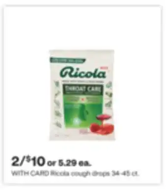 CVS Ricola cough drops 34-45 ct offer