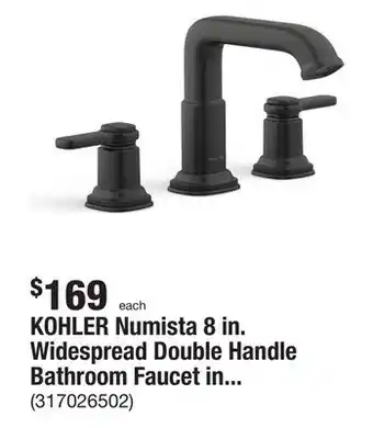 The Home Depot Kohler numista 8 in. widespread double handle bathroom faucet in matte black offer