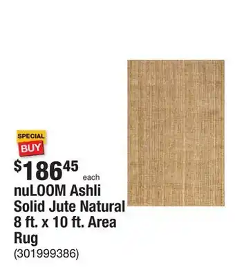 The Home Depot Nuloom ashli solid jute natural 8 ft. x 10 ft. area rug offer