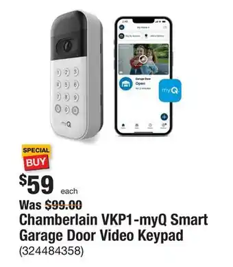 The Home Depot Chamberlain vkp1-myq smart garage door video keypad offer
