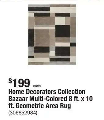 The Home Depot Home decorators collection bazaar multi-colored 8 ft. x 10 ft. geometric area rug offer