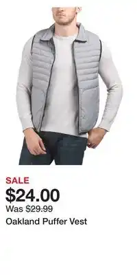 TJ Maxx Oakland puffer vest offer