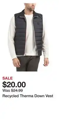 TJ Maxx Recycled therma down vest offer