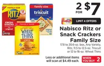 ShopRite Nabisco ritz or snack crackers family size offer