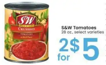 Albertsons S&W Tomatoes 28 oz. offer