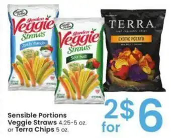 Albertsons Sensible Portions Veggie Straws 4.25-5 oz. or Terra Chips 5 oz. offer