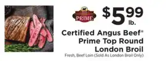 ShopRite Prime top round london broil offer