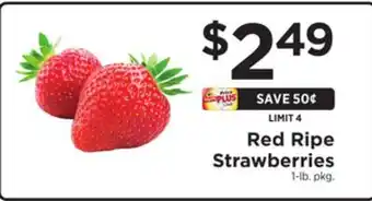 ShopRite Red ripe strawberries offer