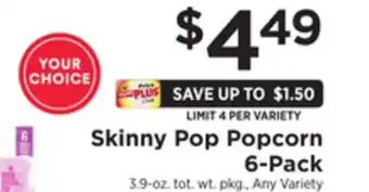 ShopRite Skinny pop popcorn 6-pack offer