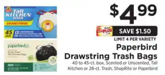 ShopRite Drawstring trash bags offer