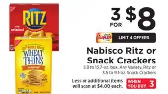 ShopRite Ritz or snack crackers offer