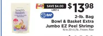 ShopRite 2-lb. bag extra jumbo ez peel shrimp offer