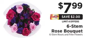 ShopRite 6-stem rose bouquet offer