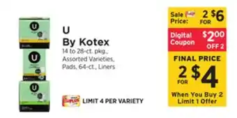 ShopRite U by kotex offer