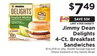 ShopRite Delights 4-ct. breakfast sandwiches offer